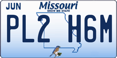 MO license plate PL2H6M
