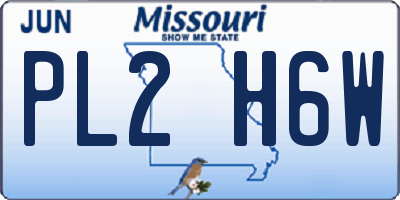 MO license plate PL2H6W
