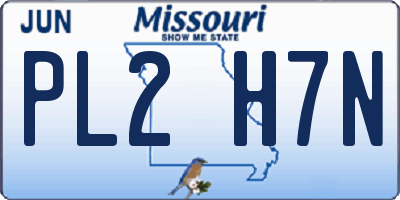 MO license plate PL2H7N
