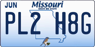 MO license plate PL2H8G