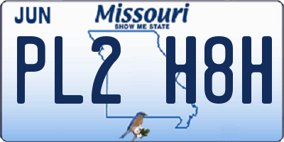 MO license plate PL2H8H