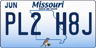 MO license plate PL2H8J