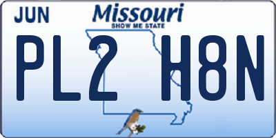 MO license plate PL2H8N