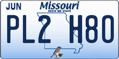 MO license plate PL2H8O