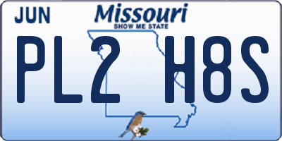 MO license plate PL2H8S