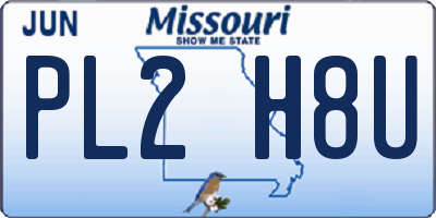 MO license plate PL2H8U