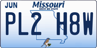MO license plate PL2H8W