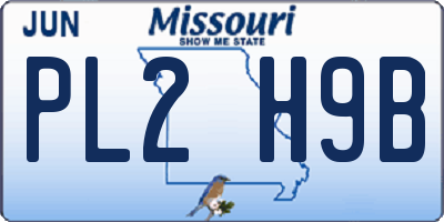 MO license plate PL2H9B