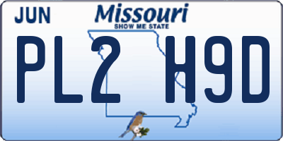 MO license plate PL2H9D