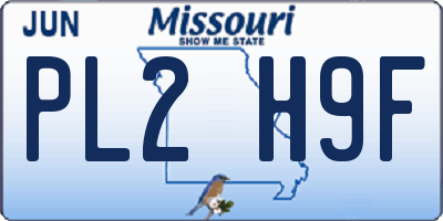MO license plate PL2H9F