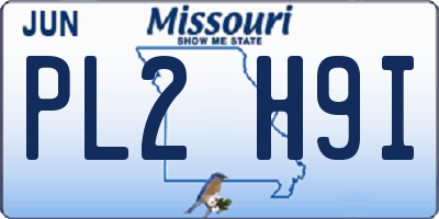 MO license plate PL2H9I