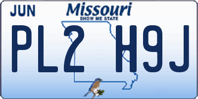 MO license plate PL2H9J