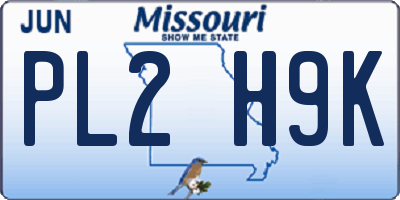 MO license plate PL2H9K