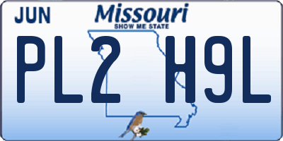 MO license plate PL2H9L