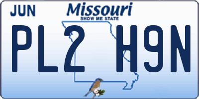 MO license plate PL2H9N