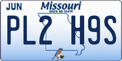 MO license plate PL2H9S