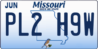 MO license plate PL2H9W
