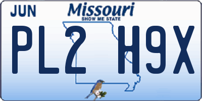 MO license plate PL2H9X