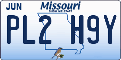 MO license plate PL2H9Y