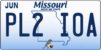 MO license plate PL2I0A