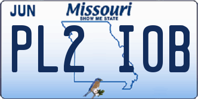 MO license plate PL2I0B