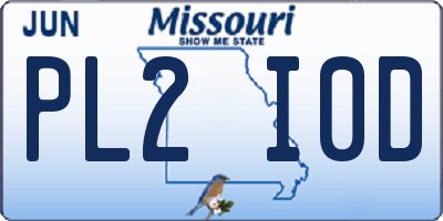 MO license plate PL2I0D