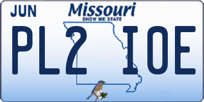 MO license plate PL2I0E