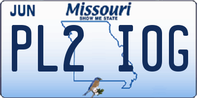MO license plate PL2I0G
