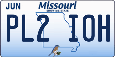 MO license plate PL2I0H