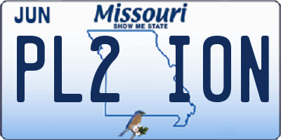 MO license plate PL2I0N