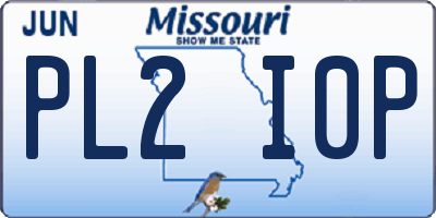 MO license plate PL2I0P