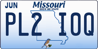 MO license plate PL2I0Q
