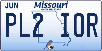 MO license plate PL2I0R