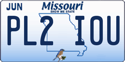 MO license plate PL2I0U