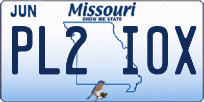 MO license plate PL2I0X