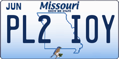 MO license plate PL2I0Y
