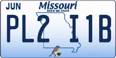 MO license plate PL2I1B