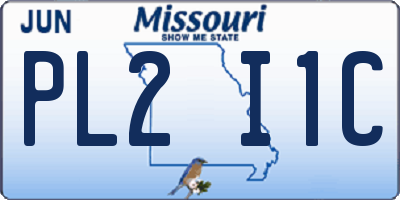 MO license plate PL2I1C