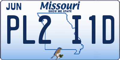 MO license plate PL2I1D