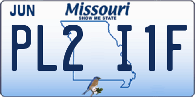 MO license plate PL2I1F