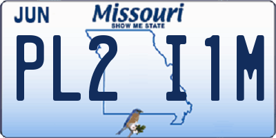MO license plate PL2I1M