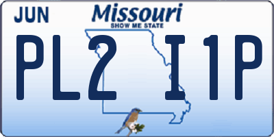 MO license plate PL2I1P
