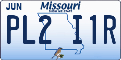 MO license plate PL2I1R