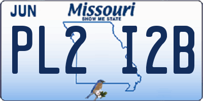 MO license plate PL2I2B