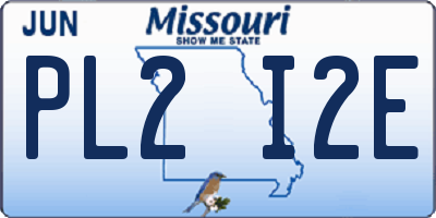 MO license plate PL2I2E
