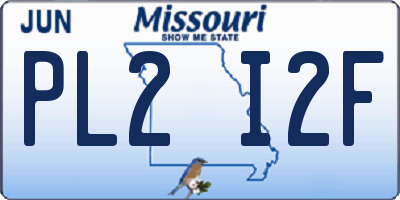 MO license plate PL2I2F