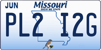 MO license plate PL2I2G