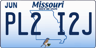 MO license plate PL2I2J