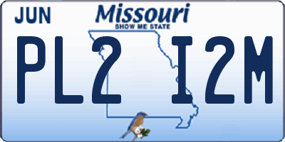 MO license plate PL2I2M