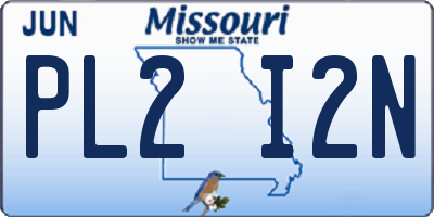 MO license plate PL2I2N